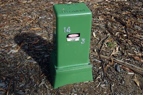 green electric boxes|green electrical box outside house.